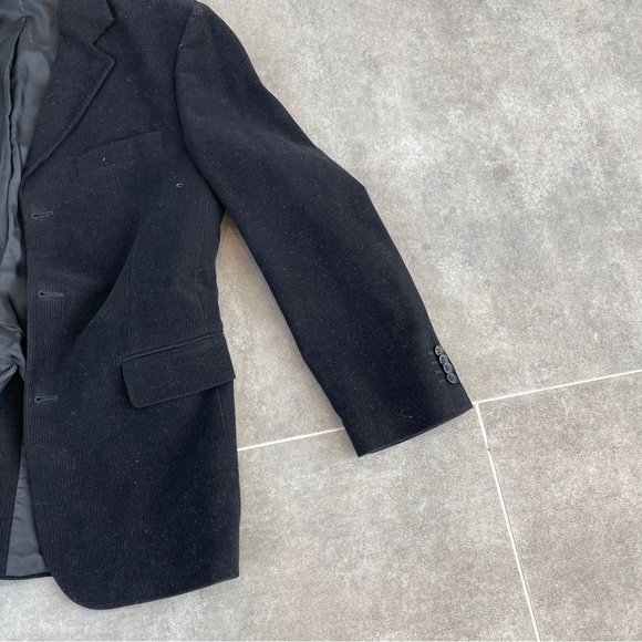 We Black Velvet Blazer Men's Size M Slim Fit 46” Chest Cotton Lined - Picture 9 of 16